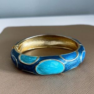 • blue enamel cuff bracelet •